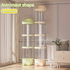 Plush Toy Storage Bucket 4-Layer Transparent Plastic with Waterproof Lid Stuffed Animal Doll Organizer Kids Room Living Room Decor Green Cream