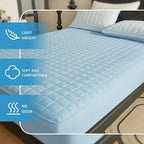 Mattress Protector Cover – Soft Breathable Cooling Fitted Sheet Style, Machine Washable, Twin Full Queen King, 7 Colors, Minimalist Bedding Essential