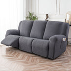 8-Piece Recliner Slipcover Set for 3-Seat Sofa – Flexible Soft Slide Sleeve Furniture Protector with Pocket, Stretch Couch Cover for Living Room, Office & Sofa Chair