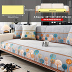 Bohemian Chenille Sofa Cover Tree Embroidery Print Thick Non-Slip Pet Friendly One-Piece Couch Protector Armchair Loveseat 3 4 Seater