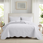 Luxury Quilted Bedspread Set 3 Piece Floral Coverlet with Pillow Shams Breathable Lightweight All Season - Twin Queen King California King 16 Colors