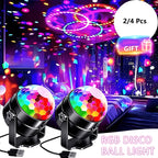 Party Lights with Remote Control, Disco Ball Strobe DJ Light for Dance Parties, Birthday Decorations & Home Room – Music Sync LED Effect – 2 or 4 Pack