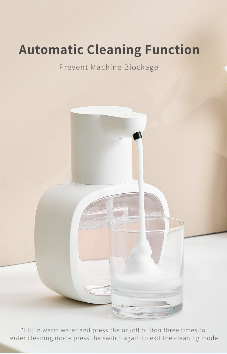 Automatic Foam Soap Dispenser Touchless USB Rechargeable - Wall-Mountable Hands-Free Soap Pump with Adjustable Foam Output for Bathroom, Kitchen & Pet Bathing, Works with Liquid Soap, Body Wash & Dish Detergent - White & Black