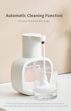 Automatic Foam Soap Dispenser Touchless USB Rechargeable - Wall-Mountable Hands-Free Soap Pump with Adjustable Foam Output for Bathroom, Kitchen & Pet Bathing, Works with Liquid Soap, Body Wash & Dish Detergent - White & Black
