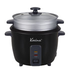 Mini Rice Cooker with Keep Warm | One-Touch Compact Electric Rice Cooker with Nonstick Pot, Glass Lid & Steamer | 0.6L (3 Cup) & 1.5L (8 Cup) | White or Black