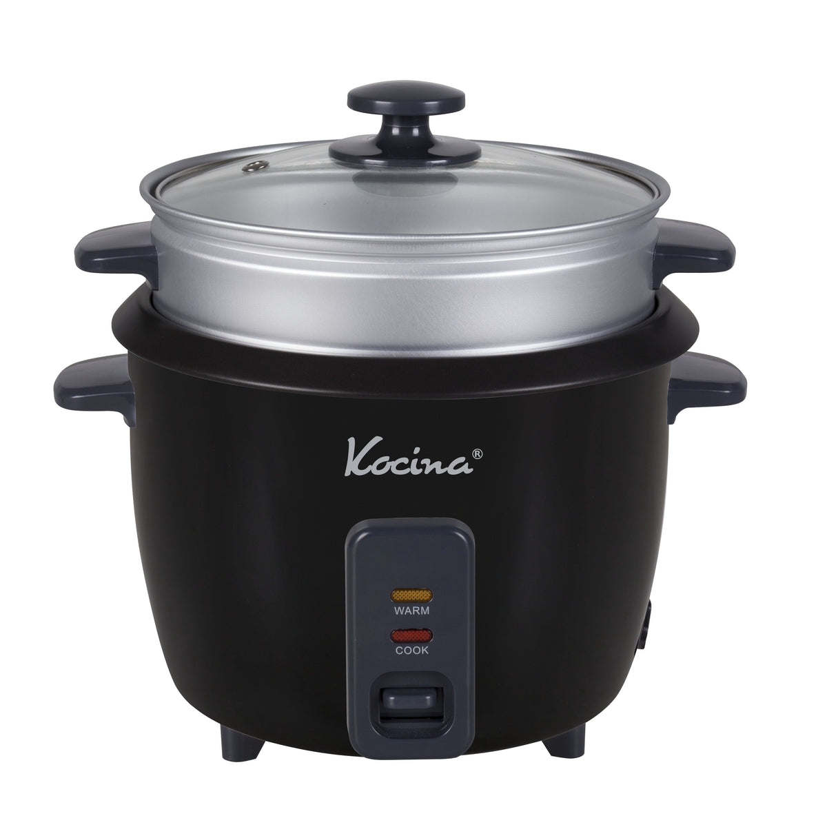 Mini Rice Cooker with Keep Warm | One-Touch Compact Electric Rice Cooker with Nonstick Pot, Glass Lid & Steamer | 0.6L (3 Cup) & 1.5L (8 Cup) | White or Black