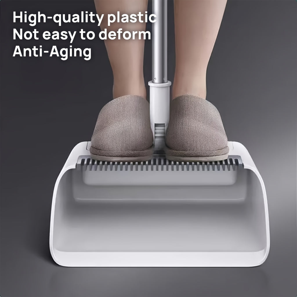 Broom and Dustpan Set 3-in-1 4-in-1 Long Handle Non-Stick Hair Foldable Rotatable Floor Sweeper for Home Office Outdoor Hardwood Tile Indoor Cleaning
