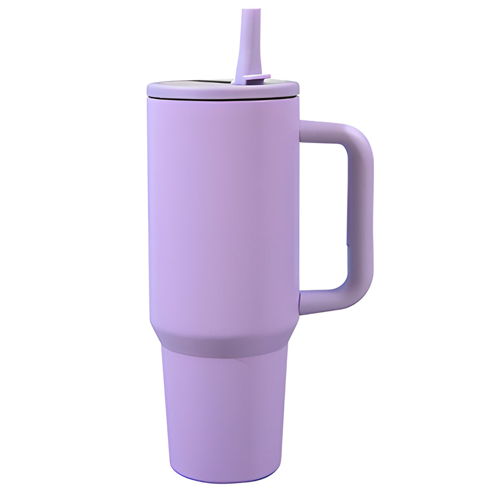 40oz Insulated Tumbler with Straw & Handle - Double Wall Stainless Steel Vacuum Cup for Hot & Cold Drinks, Reusable Travel Mug, 8 Colors | Nuvia Haven