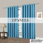 Room Darkening Blackout Curtains 4-Pack – Grommet Top Plain Weave Sun Blocking Drapes for Living Room & Bedroom, 9 Colors, 7 Size Options, Woven Polyester