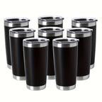 20oz Insulated Travel Coffee Tumbler 8-Pack – Stainless Steel Mug with Lid & Straw | Animal Print | Hot & Cold Drinks | Outdoor, Holiday & Valentine’s Gift