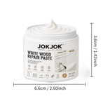 White Wood Repair Paste Kit with Paint Brush – Touch-Up Filler for Baseboards, Cabinets, Doors, Furniture & Wall Trim | Covers Scratches, Chips, Scuffs & Faded Spots | 2 or 3 Piece Set