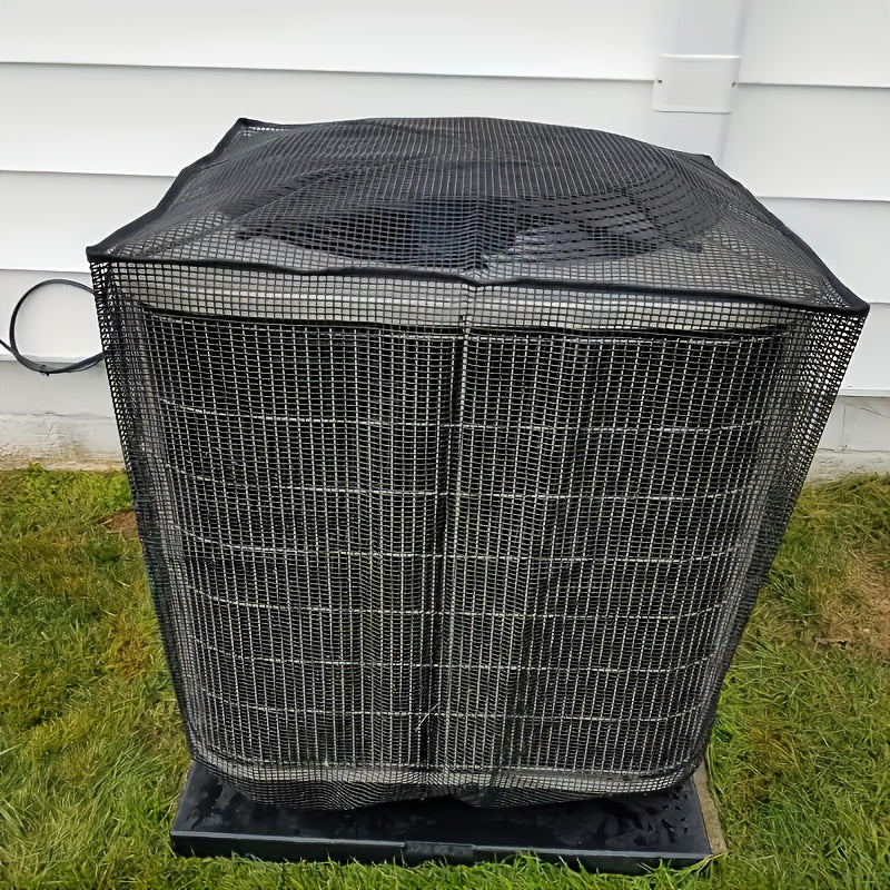 AC Cover Outdoor Heavy Duty Central Air Conditioner Unit Cover Breathable Mesh Adjustable Buckle Straps Debris Bug Leaf Rain Snow UV Protection Residential Commercial XS S M L
