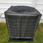 AC Cover Outdoor Heavy Duty Central Air Conditioner Unit Cover Breathable Mesh Adjustable Buckle Straps Debris Bug Leaf Rain Snow UV Protection Residential Commercial XS S M L