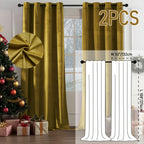 Luxury Velvet Blackout Curtains (Set of 2) | Thermal Insulated, Noise Reducing | Living Room & Bedroom