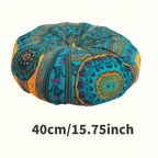 Boho Round Floor Cushion Pillow Thick Filling - Bohemian Decorative Accent Pillow for Sofa Living Room Bedroom, 6 Colors, 2 Sizes