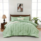 5/7pcs Pintuck Bed In A Bag Comforter Sets, Pinch Pleat Complete Bedding Sets with Comforter, Sheets & Pillowcases, Queen/King Size, All Season