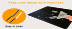 Silicone Stove Top Cover & Dish Drying Mat - 28x20 Inch, Heat Resistant to 450°F, Fits Electric & Glass Stovetops, Black