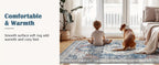 Washable Vintage Area Rug - Chenille Retro Distressed Multi-Print Foldable Lightweight Accent Rug for Entryway Bathroom Kitchen Living Room and Bedroom