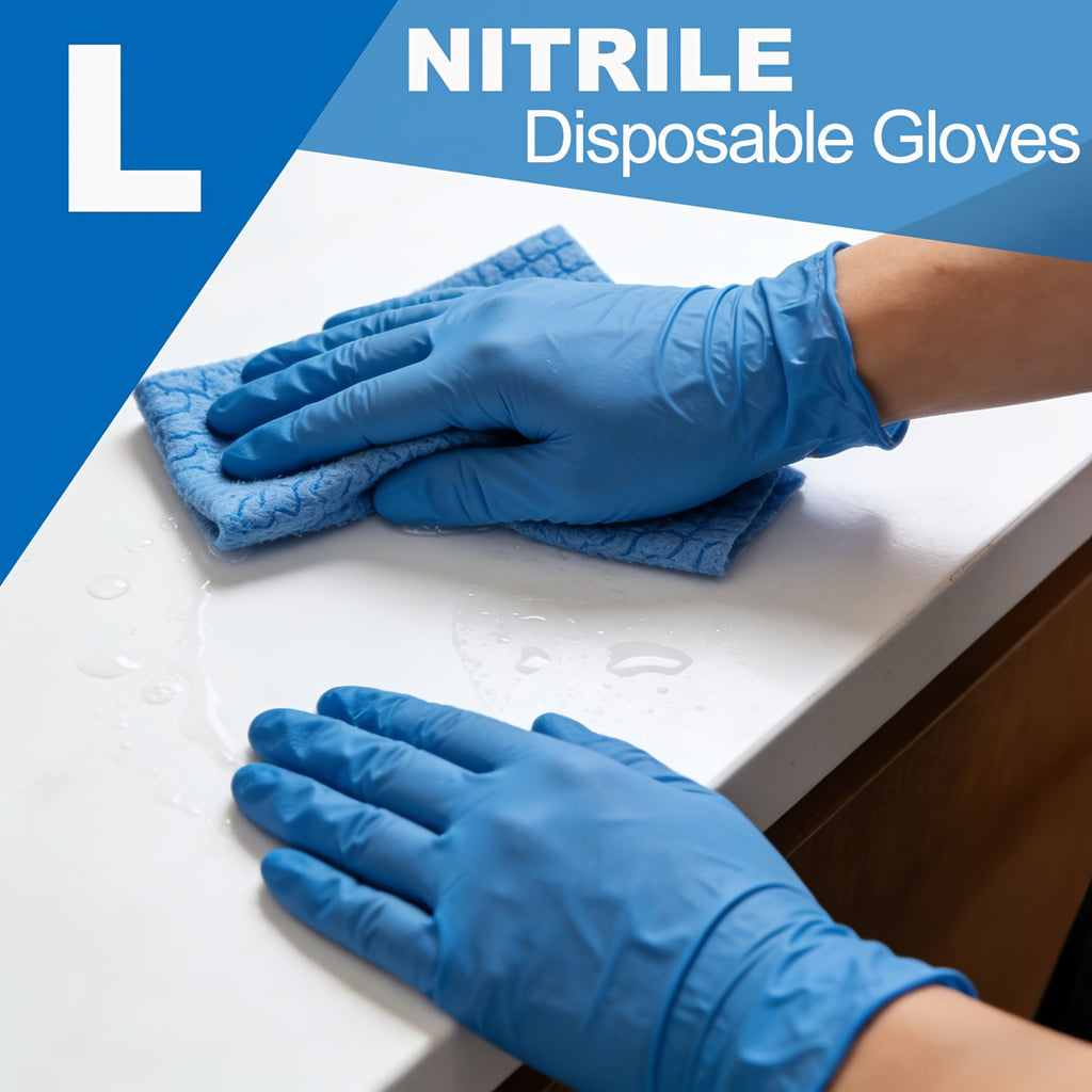 Nitrile Gloves 1000pcs Blue Disposable Powder Free Latex Free S M L XL Protective Gloves for Cleaning Cooking Gardening Food Prep Medical Non-Sterile Bulk Gloves Box Home Kitchen Outdoor Use
