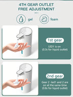 Touchless Foam Soap Dispenser Automatic USB-C Rechargeable Wall-Mounted IPX5 Waterproof 400ml with 4 Adjustable Foam Levels for Bathroom and Kitchen – No Battery Needed