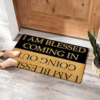 I Am Blessed Doormat Quick Dry Anti-Slip Rubber Back Entrance Rug – Indoor Welcome Mat for Front Door, Entryway & Home – Inspirational Blessing Design