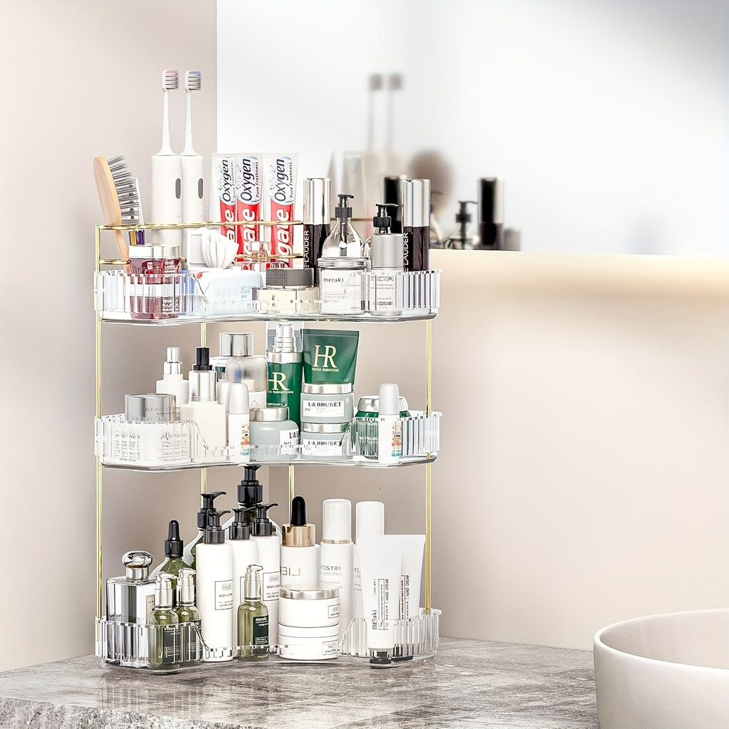 Corner Shower Shelf Bathroom Organizer with 2 or 3 Tiers - Space Saving Corner Storage Rack for Cosmetics, Toothbrush & Toiletries, Lightweight Caddy for Bathroom, Bedroom & Kitchen