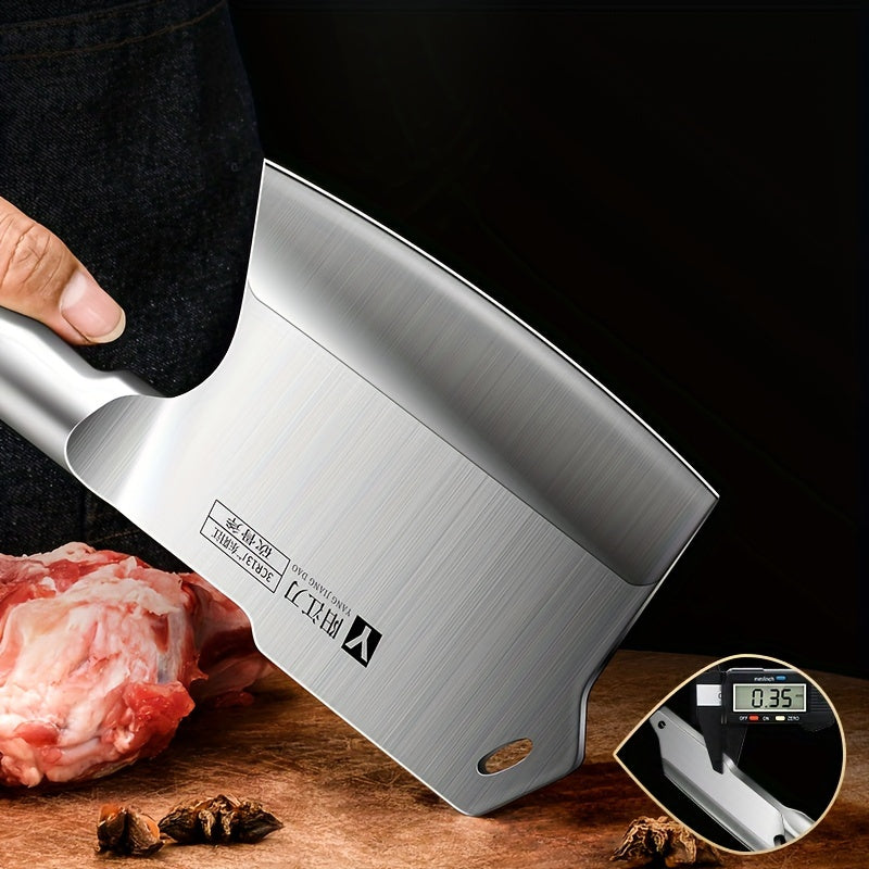 Heavy Duty Stainless Steel Bone Cleaver Knife, Thickened Butcher Axe Meat Cutter for Restaurant & Home Kitchen, Non-Slip Handle, Perfect Chef Gift