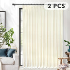 Pinch Pleated Textured Semi-Sheer Curtains – Farmhouse & Modern Rustic, Back Tab | Living Room & Bedroom | 2 Colors, 12 Sizes | Packs of 2 & 4 | Nuvia Haven
