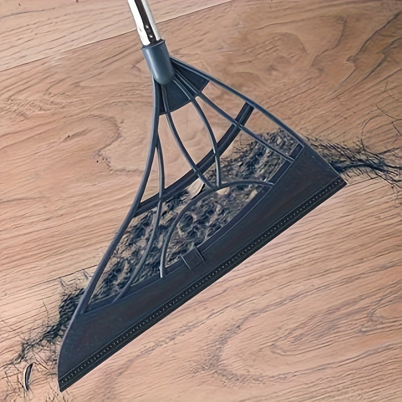 Broom for Hard Floors – Stainless Steel Handle Floor Broom for Pet Hair, Debris & Indoor Sweeping | Home & Office Use