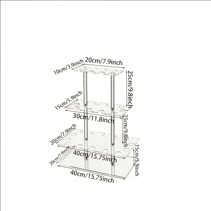 Champagne Tower 3-Tier Clear Acrylic Wine Glass Holder Stand for Wedding Reception New Year Eve Party - Elegant Drink Display for Banquet Bridal Shower Anniversary Company Dinner