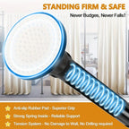 Adjustable Tension Room Divider Curtain Rod – No Drilling, 28–171" Wide, 4–10 ft Floor-to-Ceiling, Heavy Duty, Black & White (Curtains Not Included)