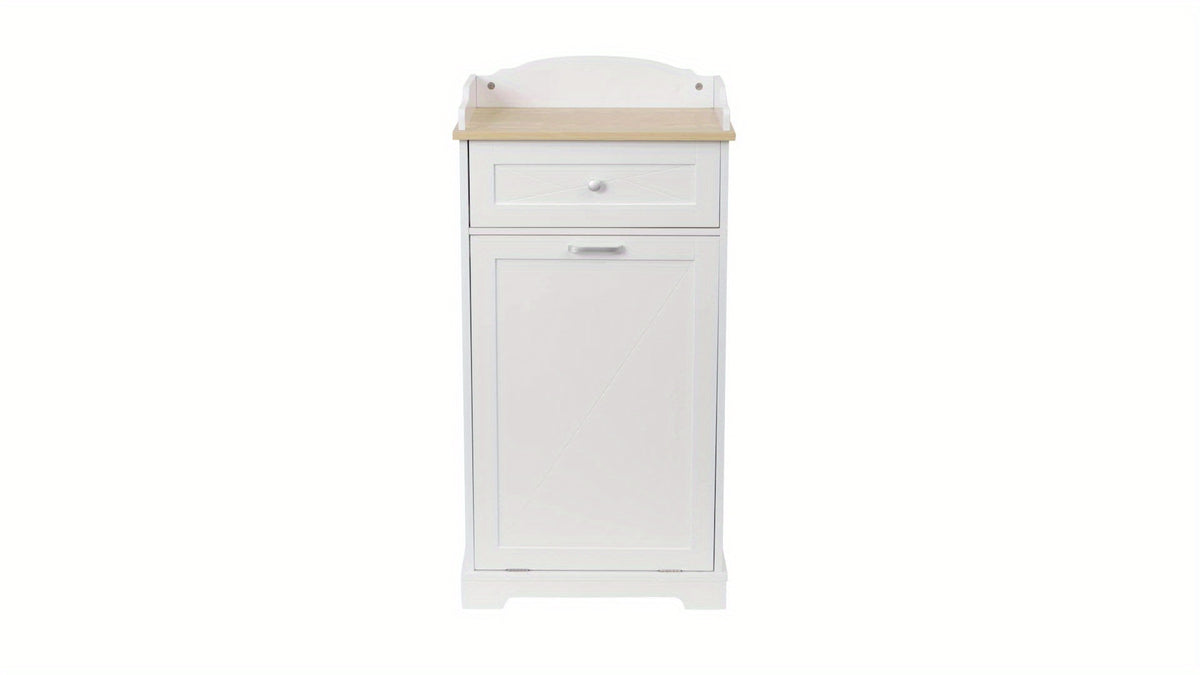 Tilt-Out Trash Can Cabinet 12 Gallon – Hidden Trash Cabinet with Drawers for Kitchen, Pantry & Laundry Room, Freestanding Kitchen Island Storage