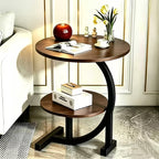 Marble Pattern Wrought Iron Side Table Modern Minimalist Sofa End Table for Living Room Bedroom Small Space