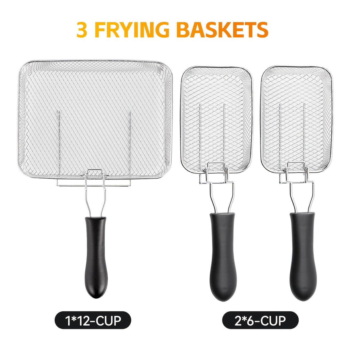 1700W Large Electric Deep Fryer with Time & Temperature Control Stainless Steel View Window Lid Frying Basket 101oz & 1.32 Gallon