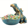 Hippo Statue Resin Figurine Big Mouth Candy Dish Key Bowl Sundries Container Hippopotamus Sculpture Table Decor Art Halloween Christmas Decoration Gift