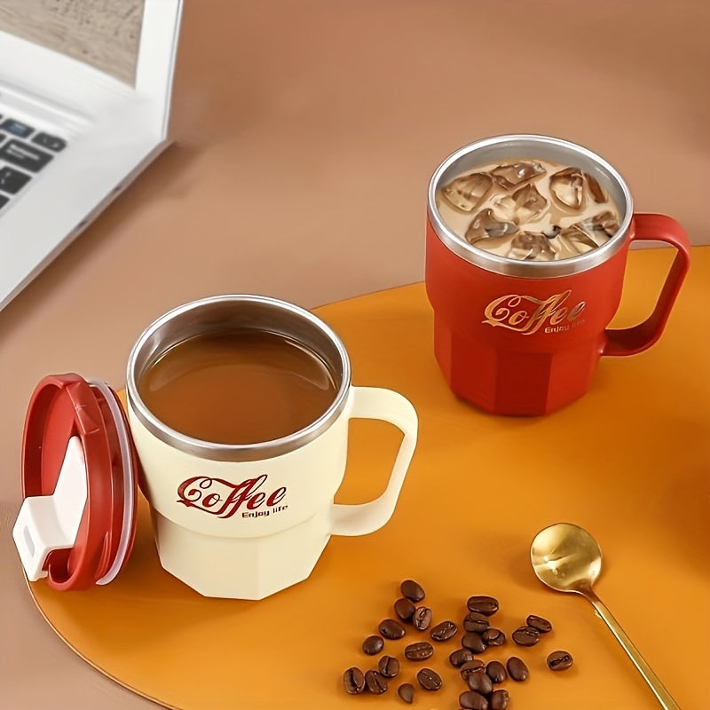 Double Wall Insulated Stainless Steel Coffee Mug with Lid – Reusable Travel Cup for Hot & Cold Drinks, Dishwasher Safe, Multiple Colors – Perfect Gift for Office, Camping & Holidays