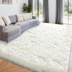 Shaggy Area Rug Extra Large Ultra Soft Fluffy Plush for Living Room & Bedroom – Non-Slip Machine Washable Carpet 9x12 & 10x14ft, Tie-Dye & Solid Colors