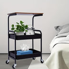 3-Tier Rolling Storage Cart with Wheels – Detachable Shelves, Portable Multi-Tier Rack for Kitchen, Bedroom, Bathroom & Snack Storage | Household Utility Cart