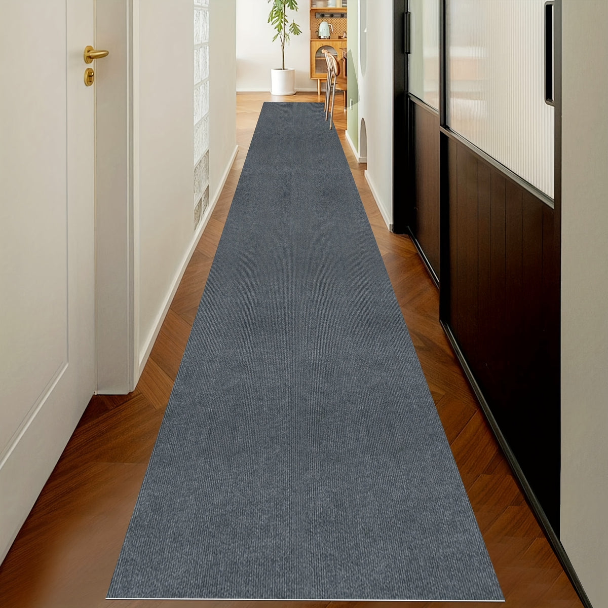Non-Slip Runner Rug Washable & Cuttable – Low-Profile Hallway Rug for Kitchen, Living Room, Bedroom, Balcony & Poolside – Multiple Sizes 60x180 to 60x600cm