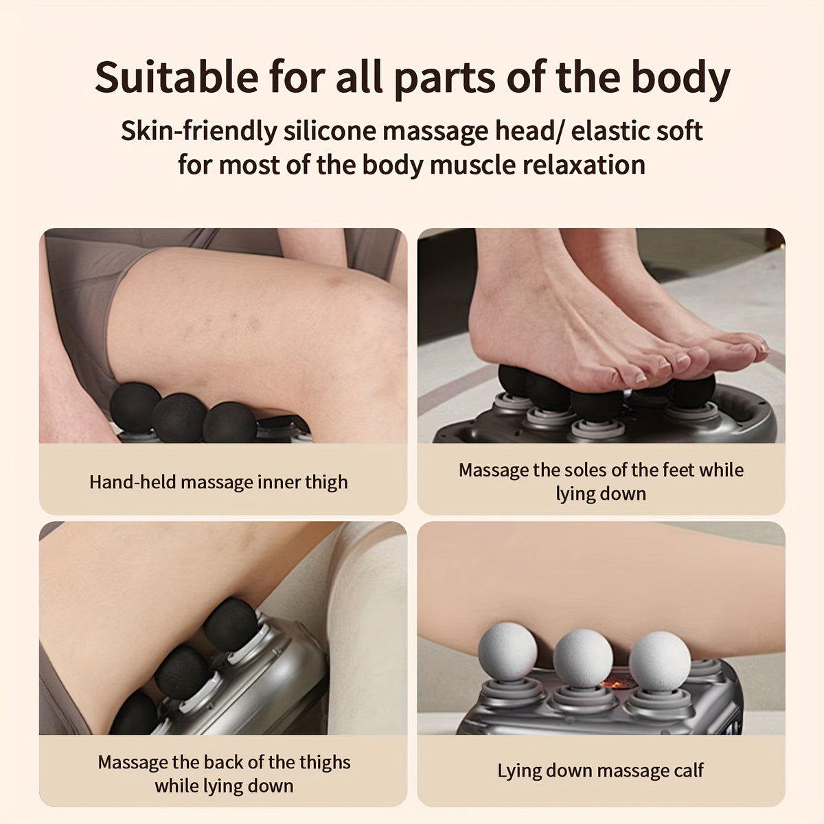 Fascia Gun Deep Tissue Percussion Massager with 9 High-Frequency Modes & Multiple Massage Heads, USB Rechargeable 2000mAh, Targets Legs, Waist, Back & Hips, Fitness Recovery Gift for Men & Women