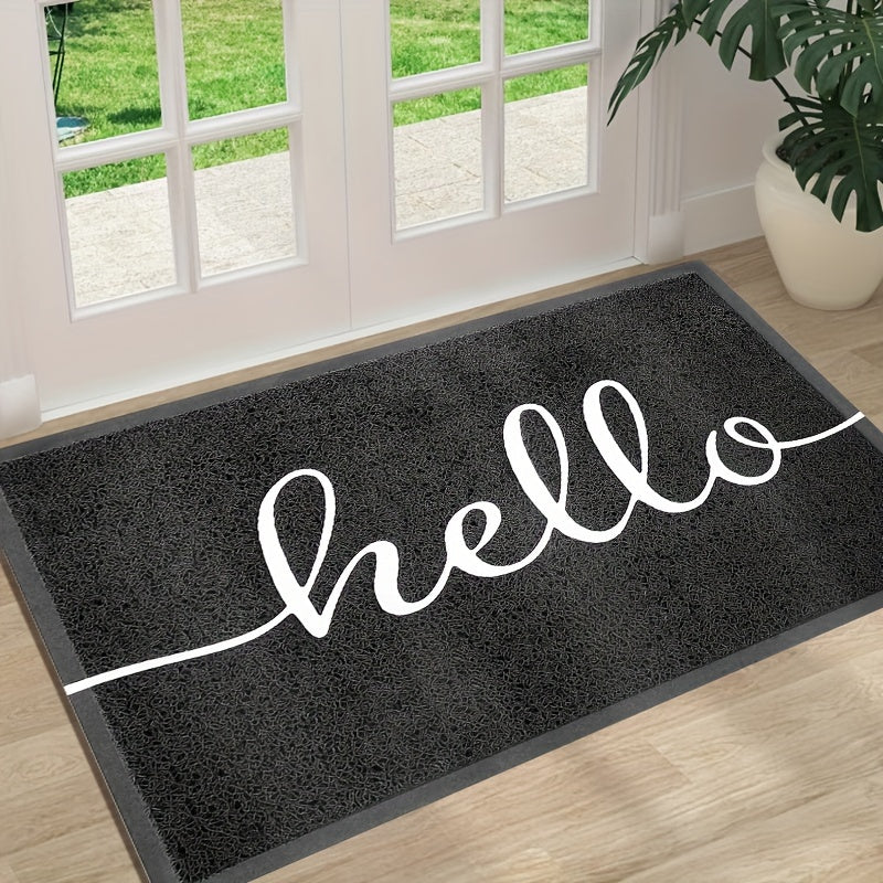 Non-Slip Absorbent Door Mat Indoor Outdoor Entrance Welcome Mat with Rubber Backing, Easy Clean Scrape Shoe Mud Rug for Front Door Patio