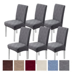 Dining Chair Covers Set of 6 Small Leaf Pattern Thickened Polyester-Spandex Elastic Slipcovers – Machine Washable, Pet Friendly, 6 Colors, One-Piece Design for Home & Restaurant