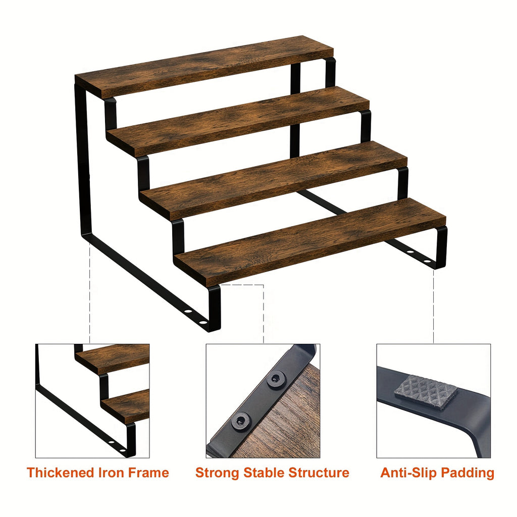 3-Tier Expandable Spice Rack Organizer 2-Pack – Adjustable 13.8–26" Display Riser Stand for Kitchen Cabinet, Countertop, Pantry & Coffee Bar | Vintage Style