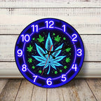 Neon Wooden Silent Wall Clock 10x10 Inch for Basement Bookstore Staircase – Battery Operated Decorative Clock for Home, Office & Seasonal Gift