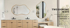 Irregular Wall Mirror Golden Asymmetrical Decorative Mirror Aviation Aluminum Alloy Frame for Bathroom Bedroom Living Room Entryway Cloakroom Modern Home Decor