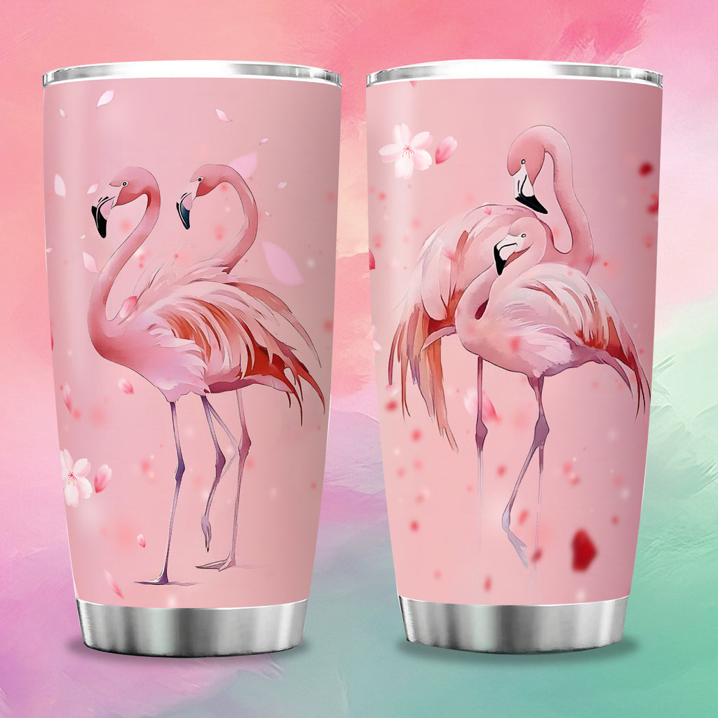 Flamingo Insulated Tumbler 20oz Double-Walled Travel Cup Pink Love Design - Large Capacity Car Cup for Hot & Cold Drinks Gift for Teachers Friends Family Holiday Birthday