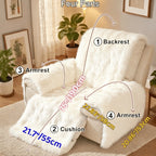 Thick Rabbit Plush Recliner Chair Cover – Soft Non-Slip Shaggy Sofa Slipcover