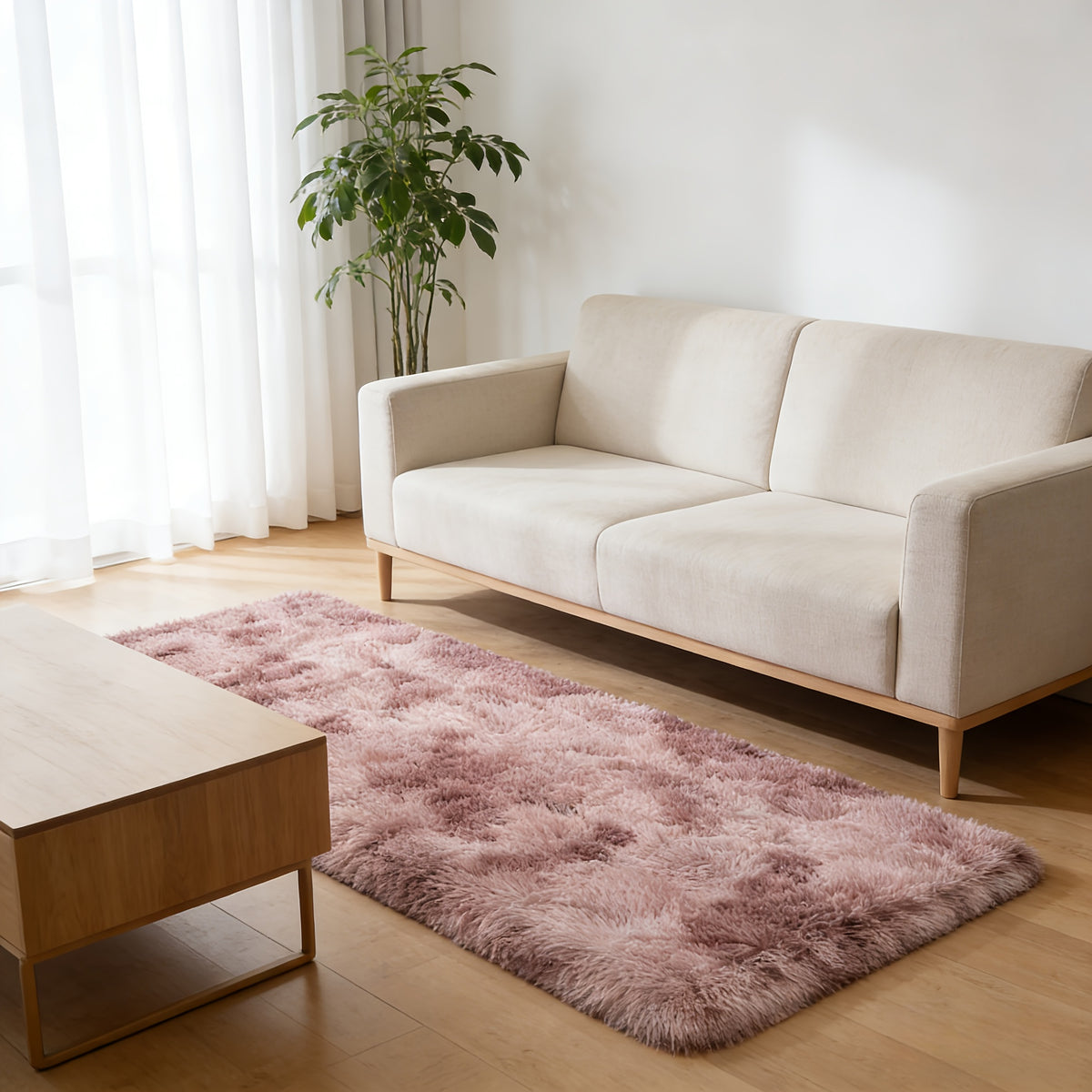Tie-Dye Fluffy Area Rug – Ultra-Soft Thickened Plush Indoor Mat for Living Room, Bedroom & Office, 9 Colors 6 Sizes, Boho Machine-Woven Floor Carpet