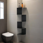 Wall-Mounted 5-Tier Corner Storage Shelf Floating Rack for Living Room, Bedroom, Kitchen, Bathroom & Office, Space-Saving Decorative Corner Organizer in Black or White, Easy Install
