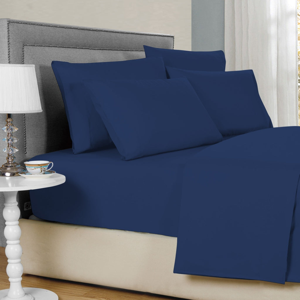 Bamboo Blend Cooling Sheet Set 6-Piece 2000 Thread Count Satin | Deep Pocket 16" Hypoallergenic Breathable Bed Sheets, Twin Full Queen King Cal King, 20 Colors